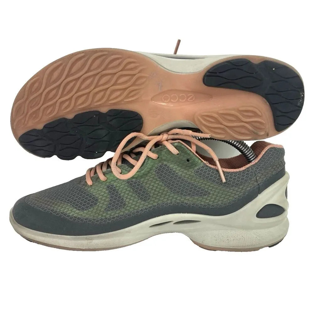 Ecco BIOM - Women's Sz 6 - Gray/Pink/Opalescent Green - Low Sneakers- 1810502703